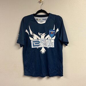 Yokohama FC Men's Blue Pullover Mixed Pattern Raglan Jersey Shirt‎ Size M